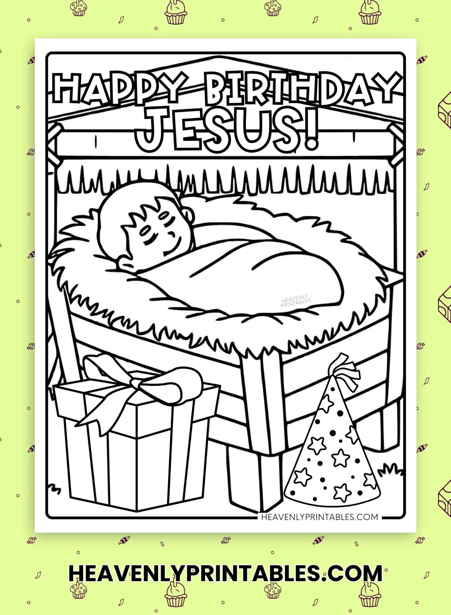 Happy Birthday Jesus Coloring Pages (Free PDF Printables) - Heavenly ...