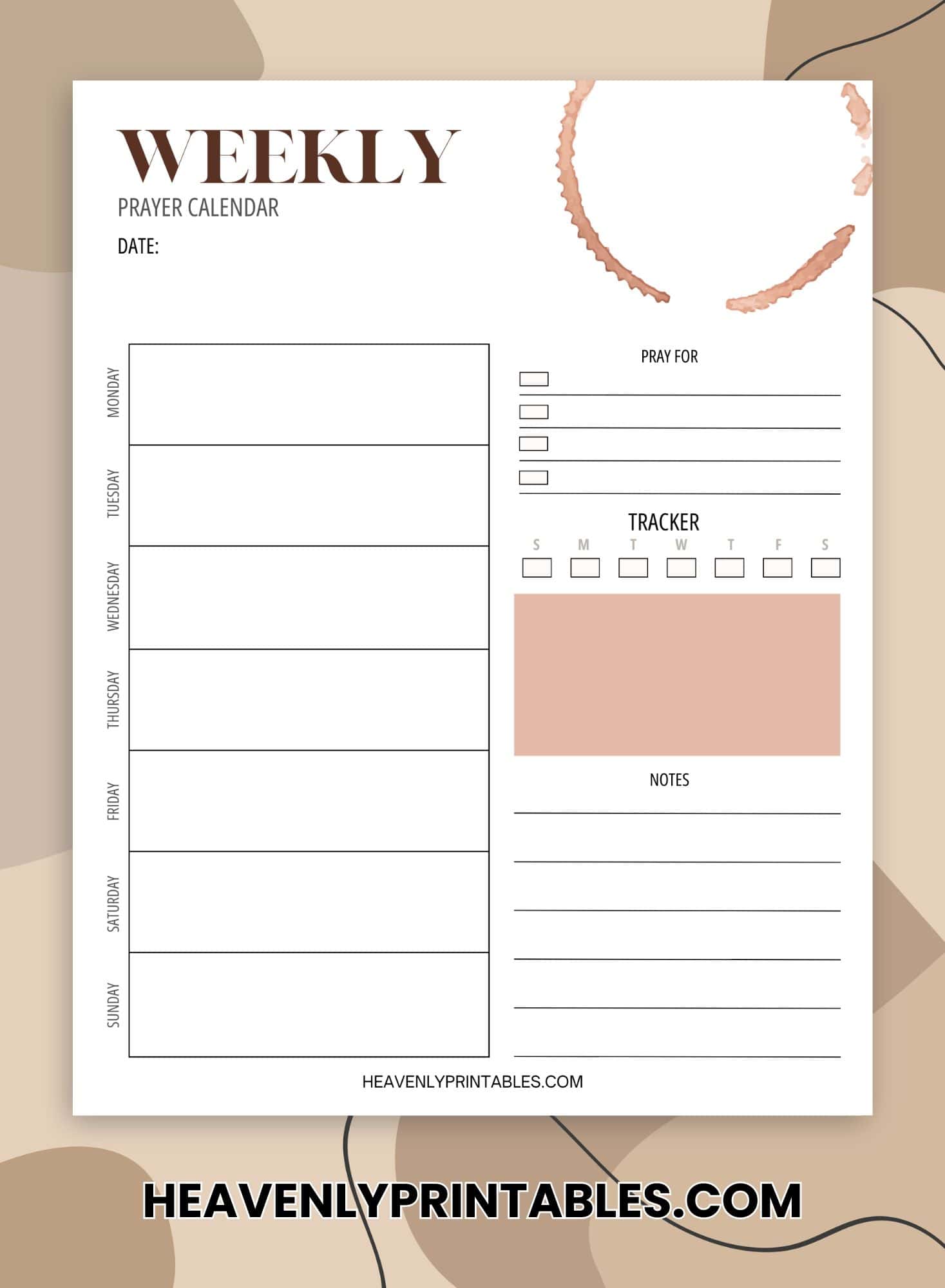 Coffee Themed Prayer Journal (Free PDF Printable) - Heavenly Printables