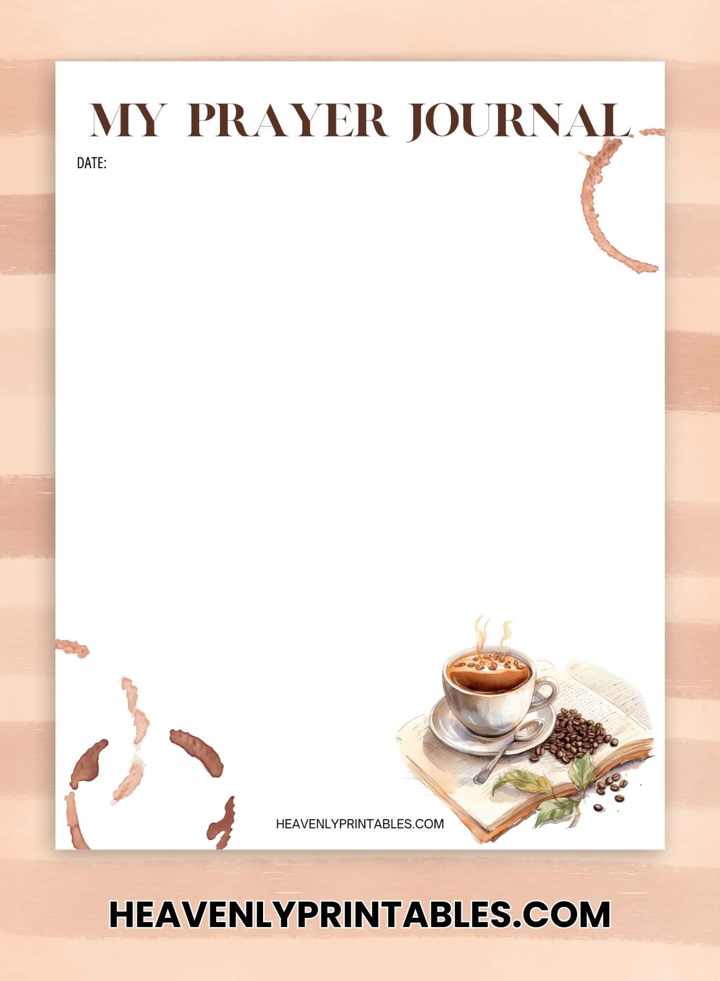 Coffee Themed Prayer Journal (Free PDF Printable) - Heavenly Printables