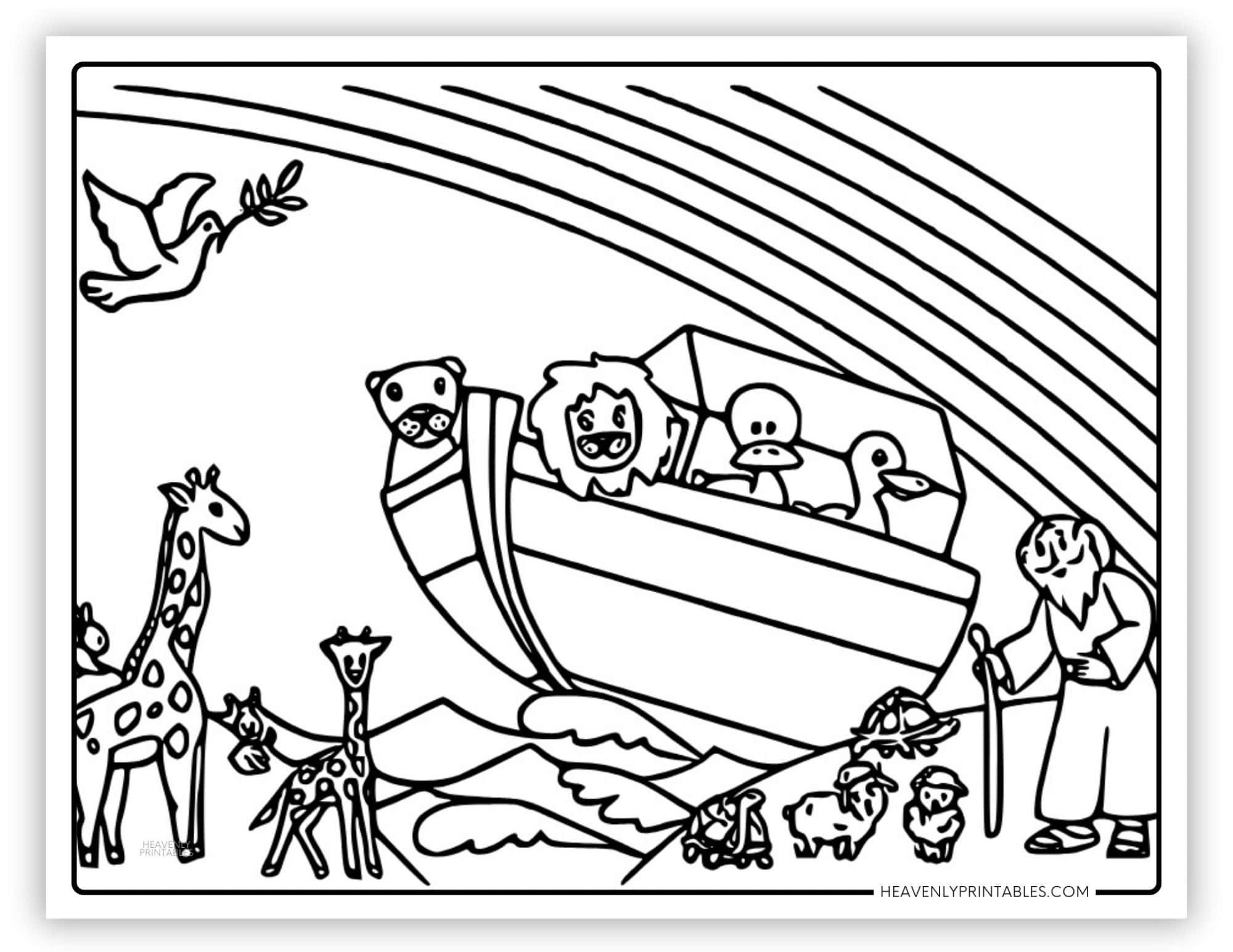 Noahs Ark Coloring Pages (Free PDF Printables) - Heavenly Printables