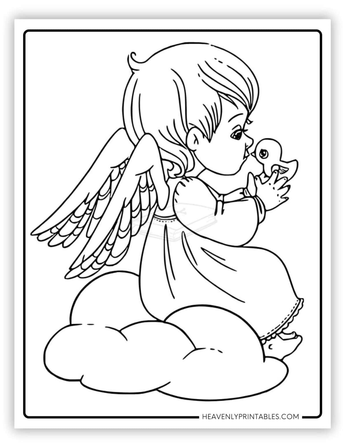 Angel Coloring Pages (Free PDF Printables) - Heavenly Printables