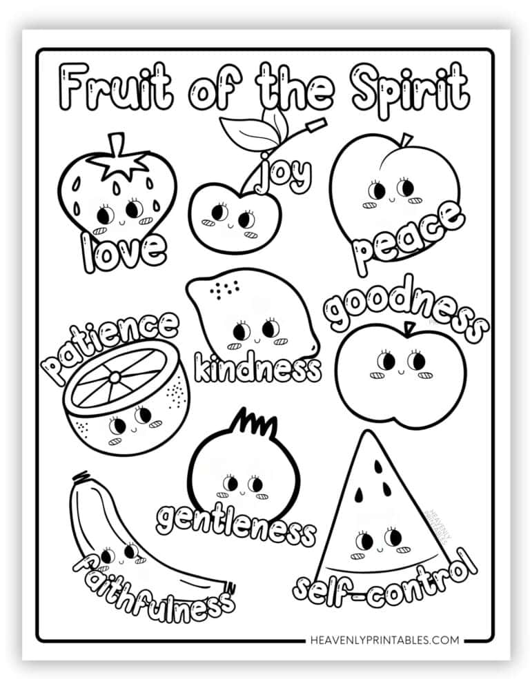 The Fruit of the Spirit Coloring Pages (Free PDF Printables) Heavenly