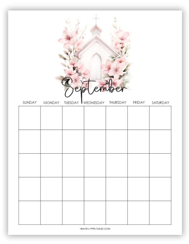 September Calendar Planner (Free PDF Printable) - Heavenly Printables