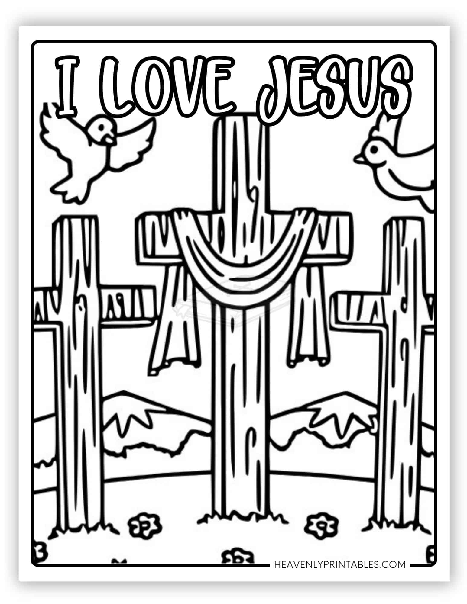 I Love Jesus Coloring Pages (Free PDF Printables) - Heavenly Printables