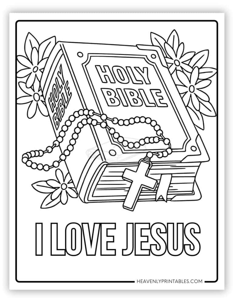 I Love Jesus Coloring Pages (Free PDF Printables) - Heavenly Printables