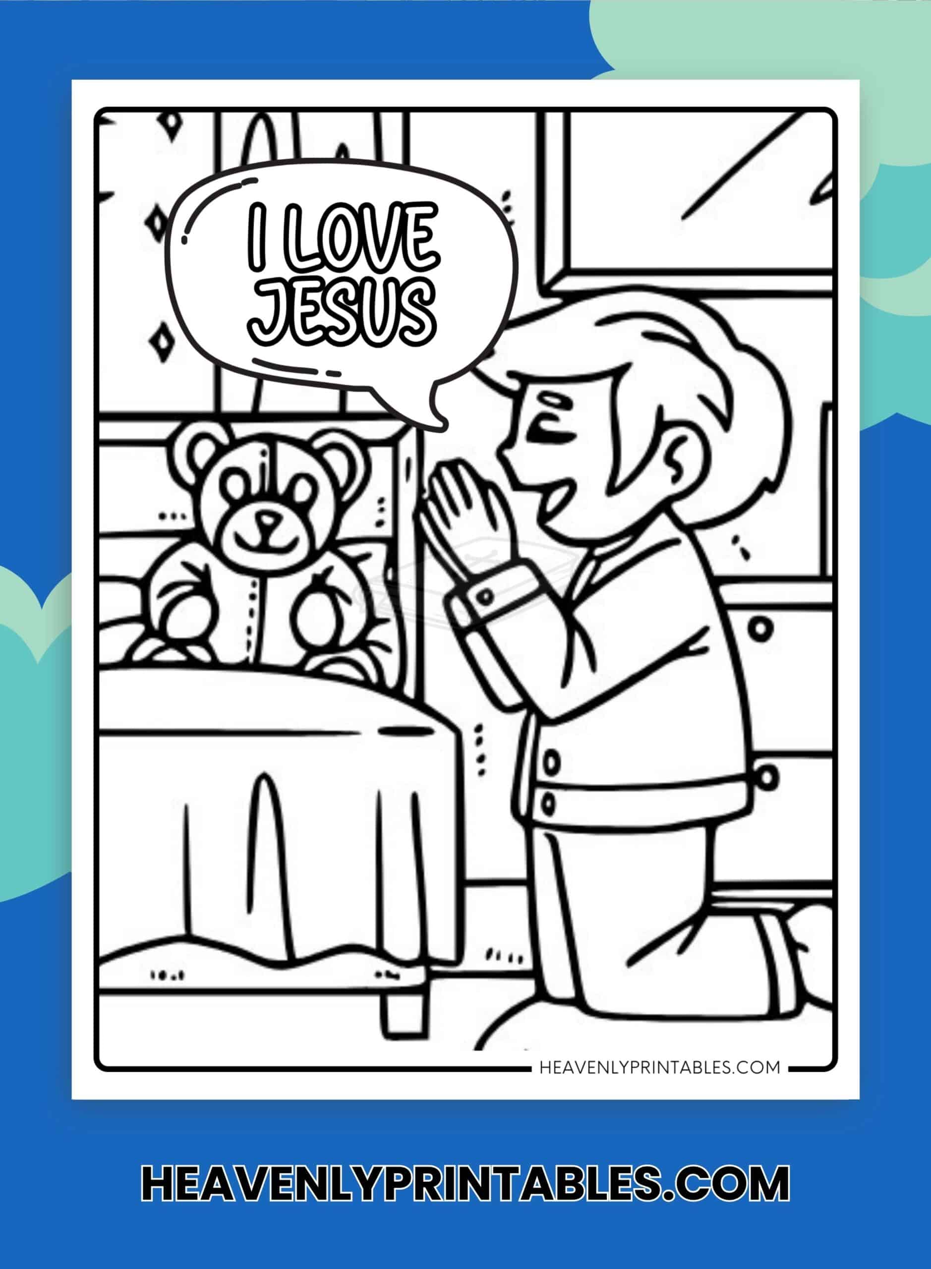 I Love Jesus Coloring Pages (Free PDF Printables) - Heavenly Printables