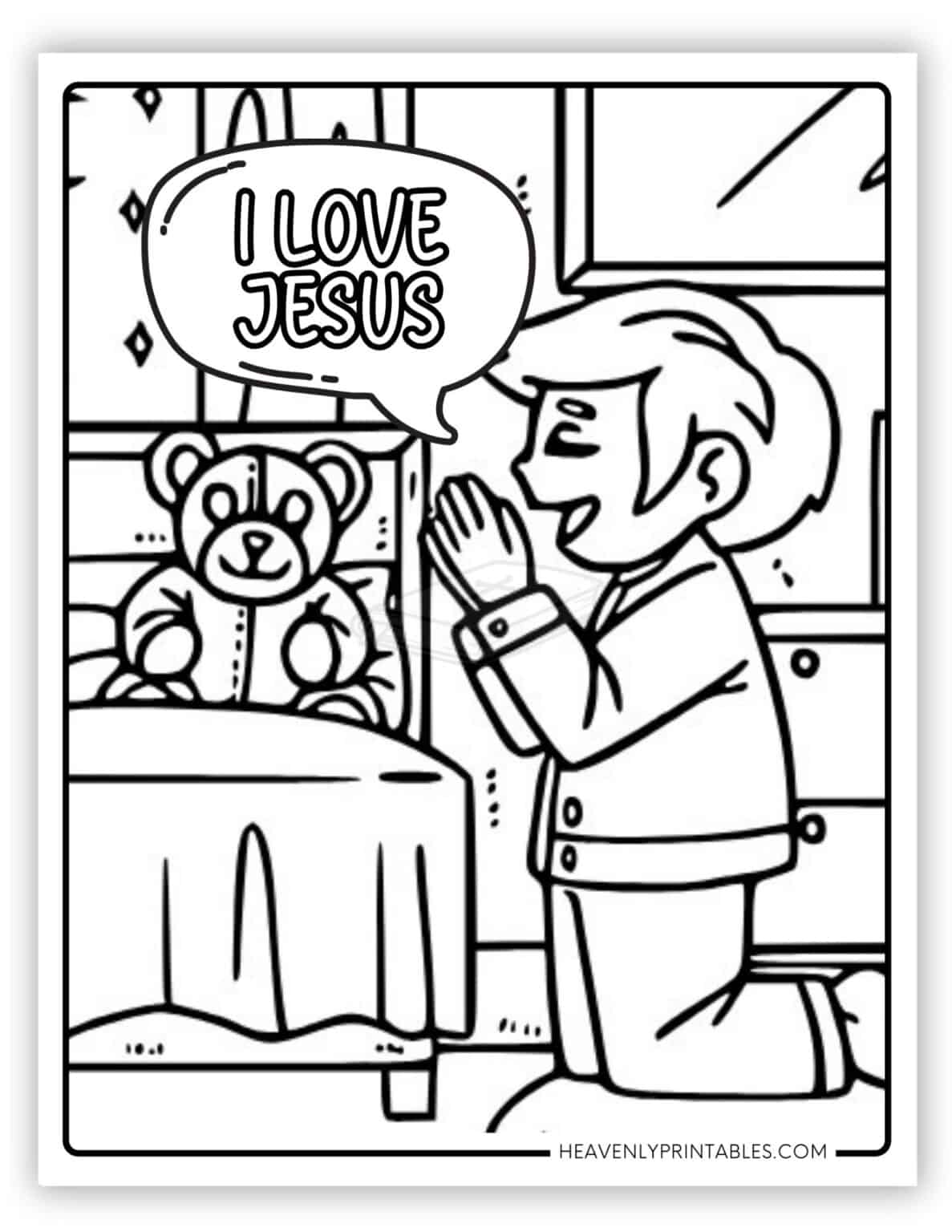 I Love Jesus Coloring Pages (Free PDF Printables) - Heavenly Printables