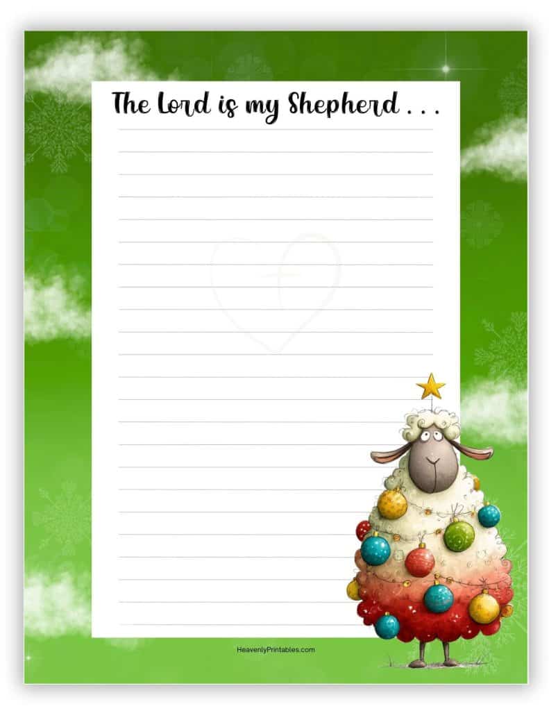 Christmas The Lord is my Shepherd note page